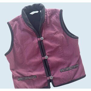 Vintage L.L. BEAN Purple Fleece Lined Retro Vest 1990s Sz S
